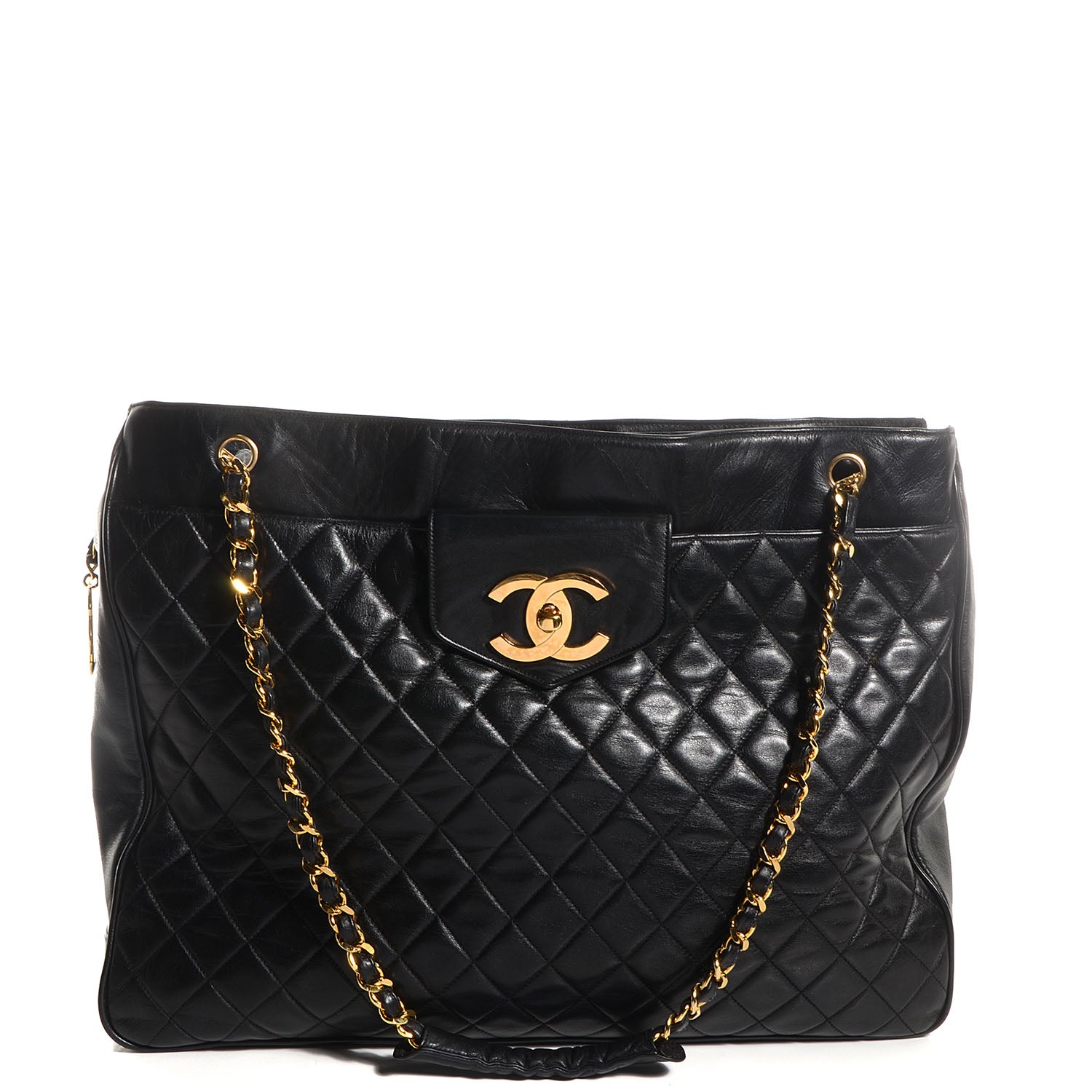 Chanel Lambskin Quilted Weekender Bag Black 1 of 8
