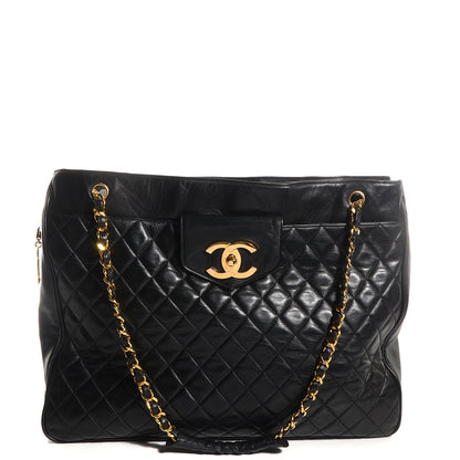 Chanel Lambskin Quilted Weekender Bag Black 1 of 8