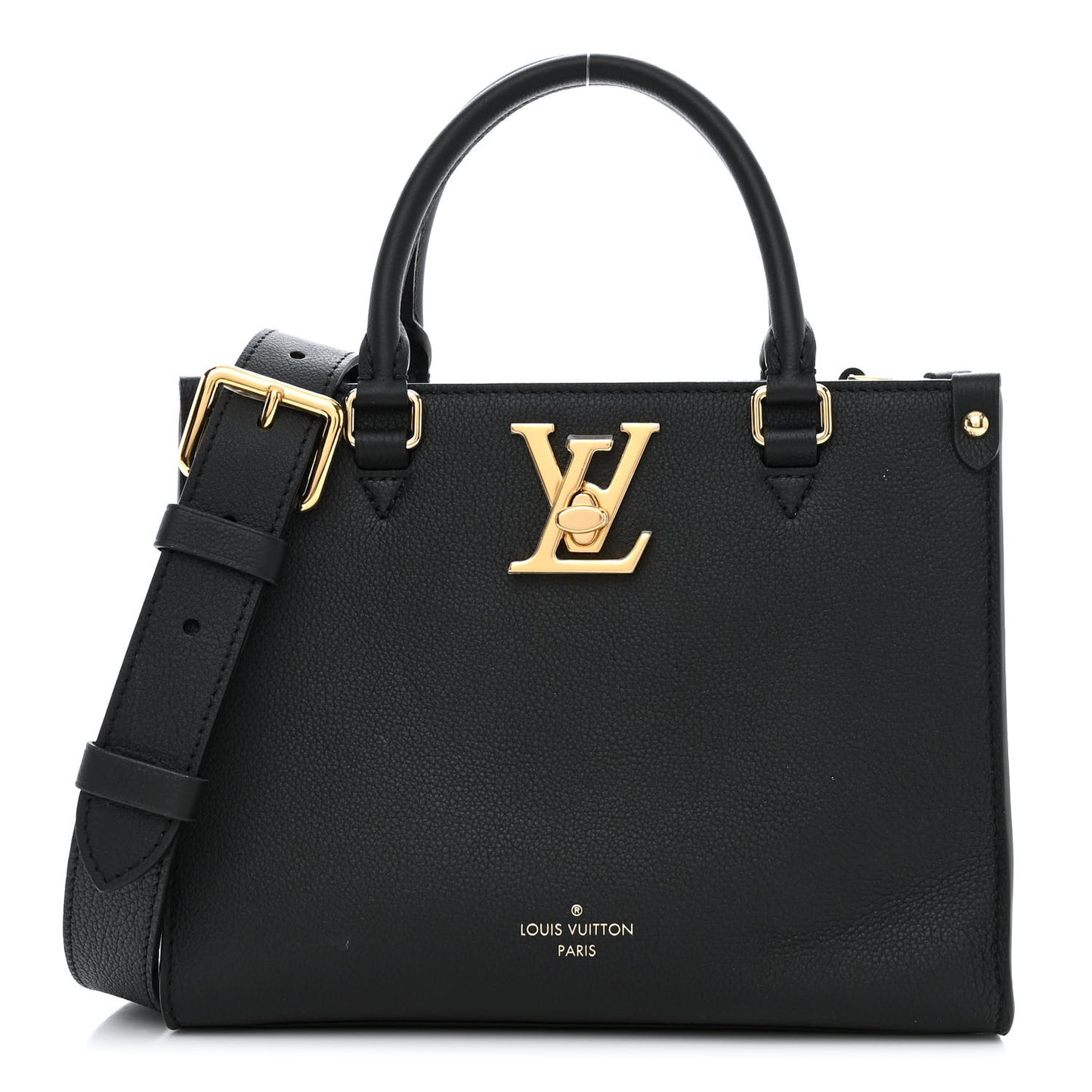 Calfskin Lock & Go Tote Black