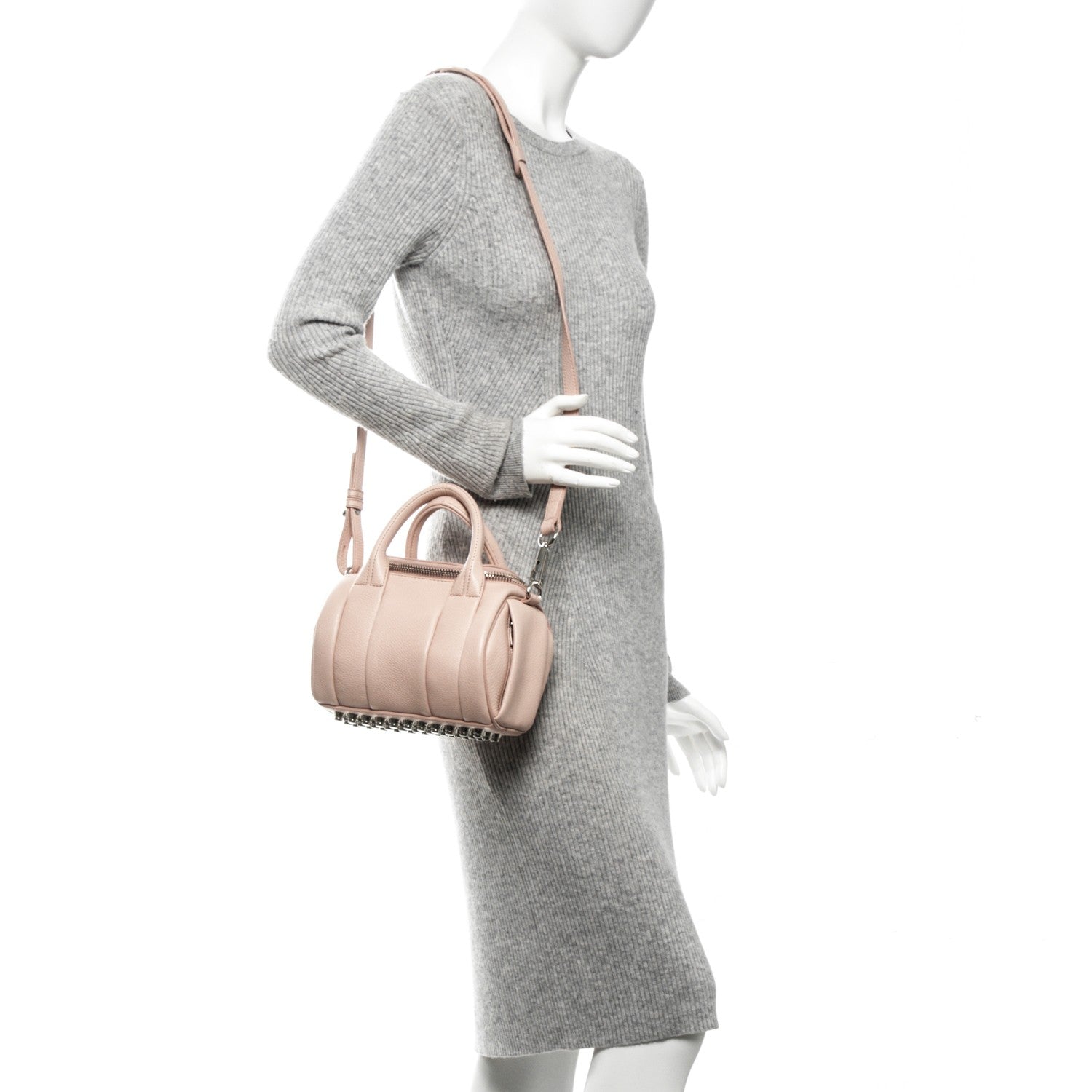 Alexander Wang Pebbled Lambskin Mini Rockie Pale Pink Rhodium Hardware 2 of 8