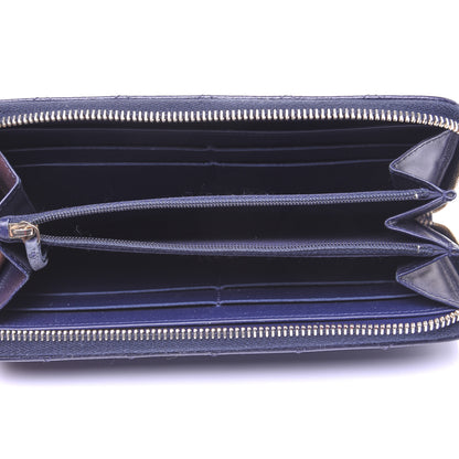 Chanel Caviar Quilted Large Gusset Zip Around Wallet Navy 4 of 12