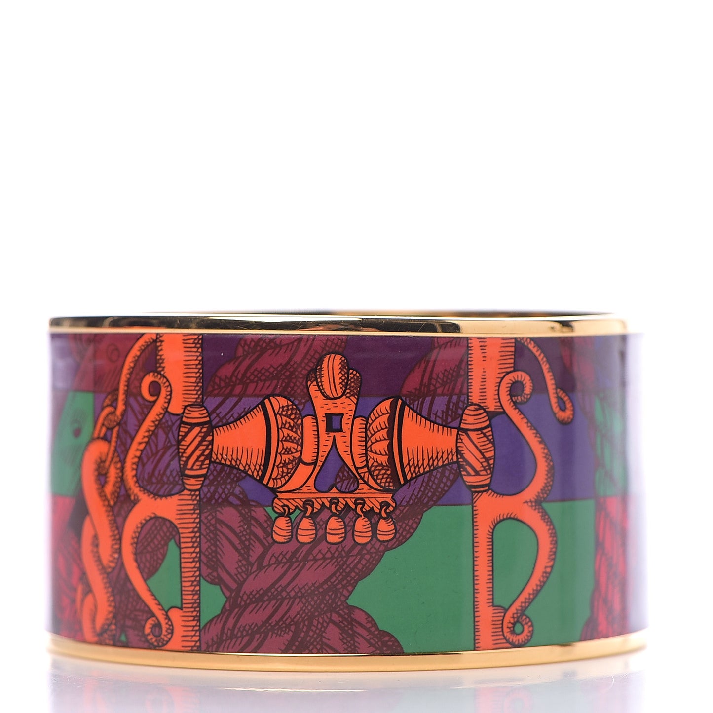 Enamel Printed Della Cavalleria Extra Wide Bracelet 65 Cacao