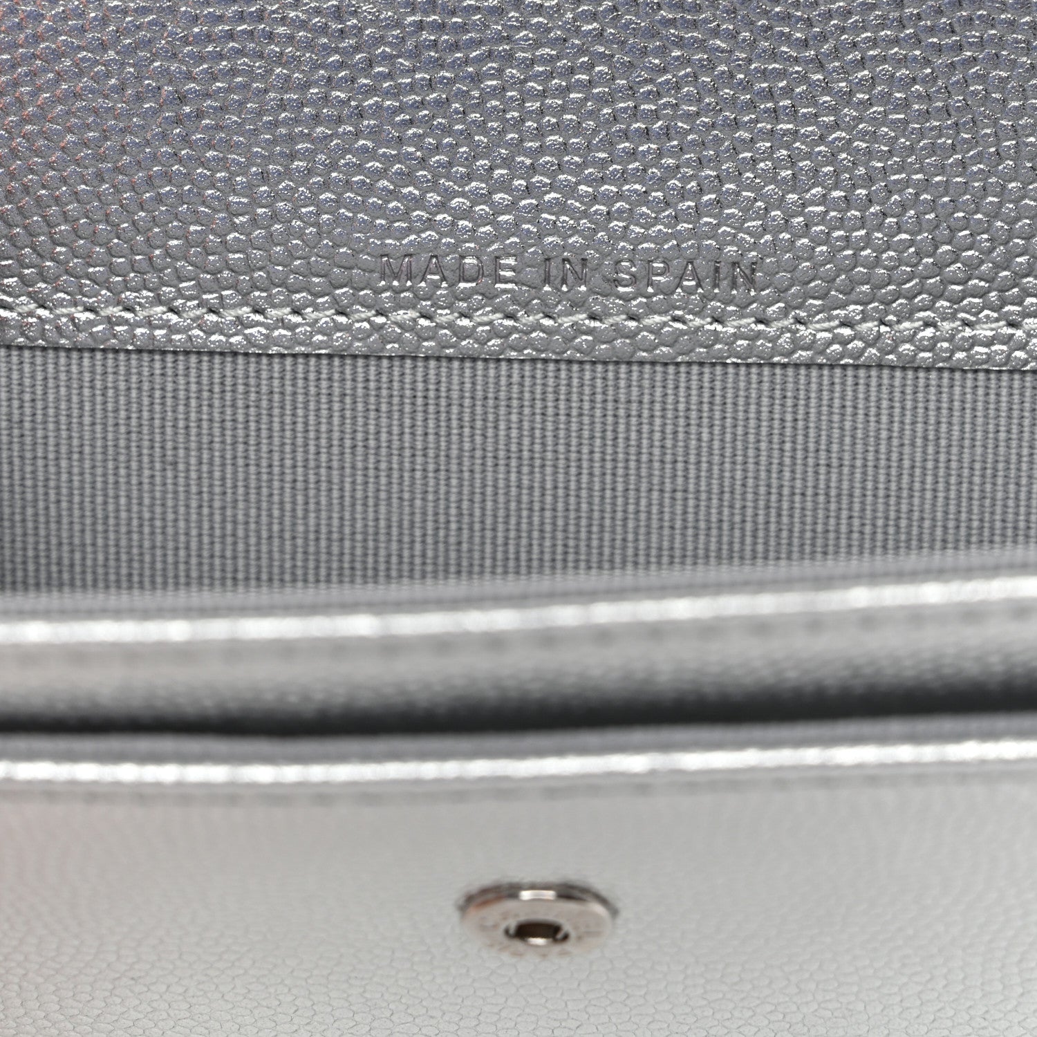 Chanel Metallic Caviar Timeless CC Flap Card Holder Silver 1834971