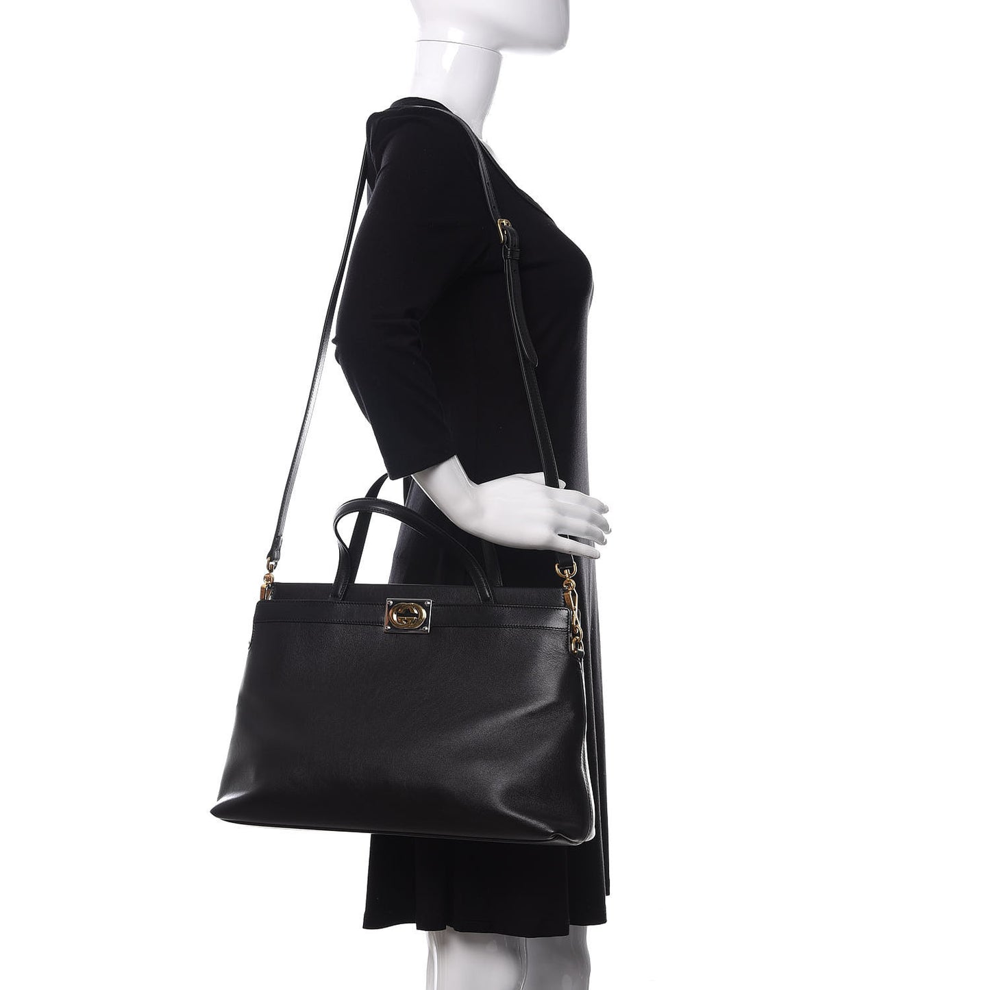 Lambskin Medium Linea Matisse Top Handle Bag Black