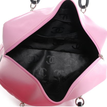Chanel Calfskin Quilted Large Cambon Bowler Pink Black 5 of 7