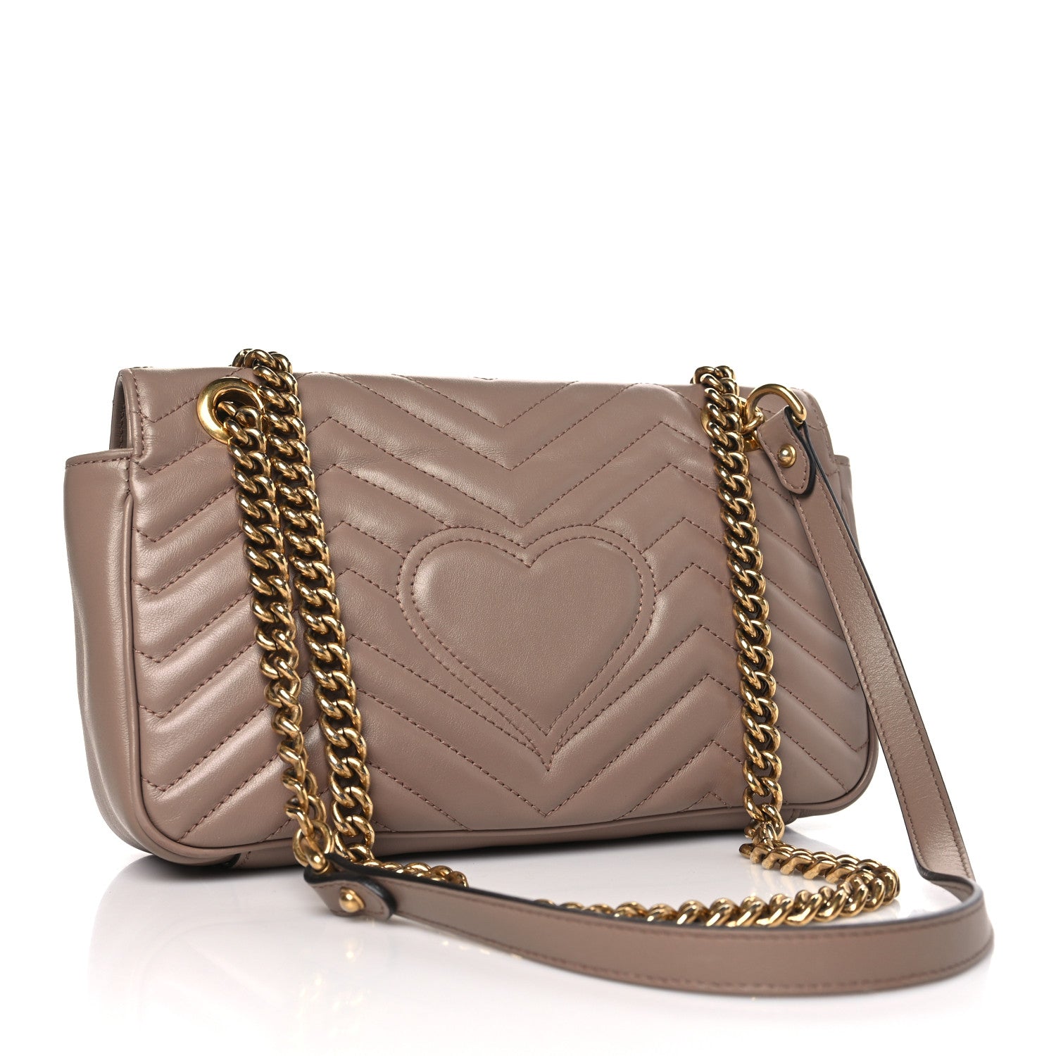Gucci Calfskin Matelasse Small GG Marmont Shoulder Bag Porcelain Rose 3 of 11