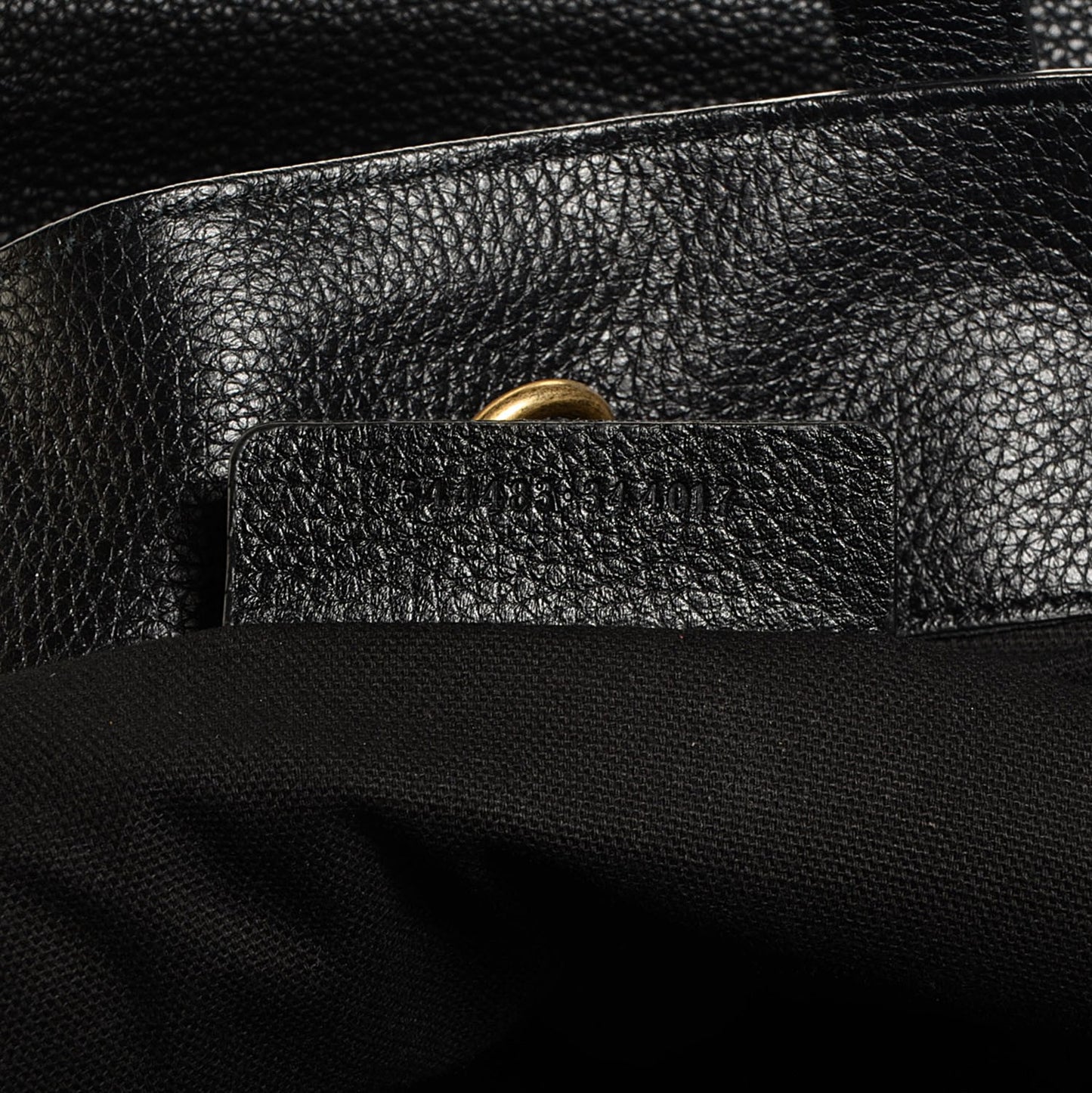 Pebbled Calfskin North South Skull Padlock Tote Black