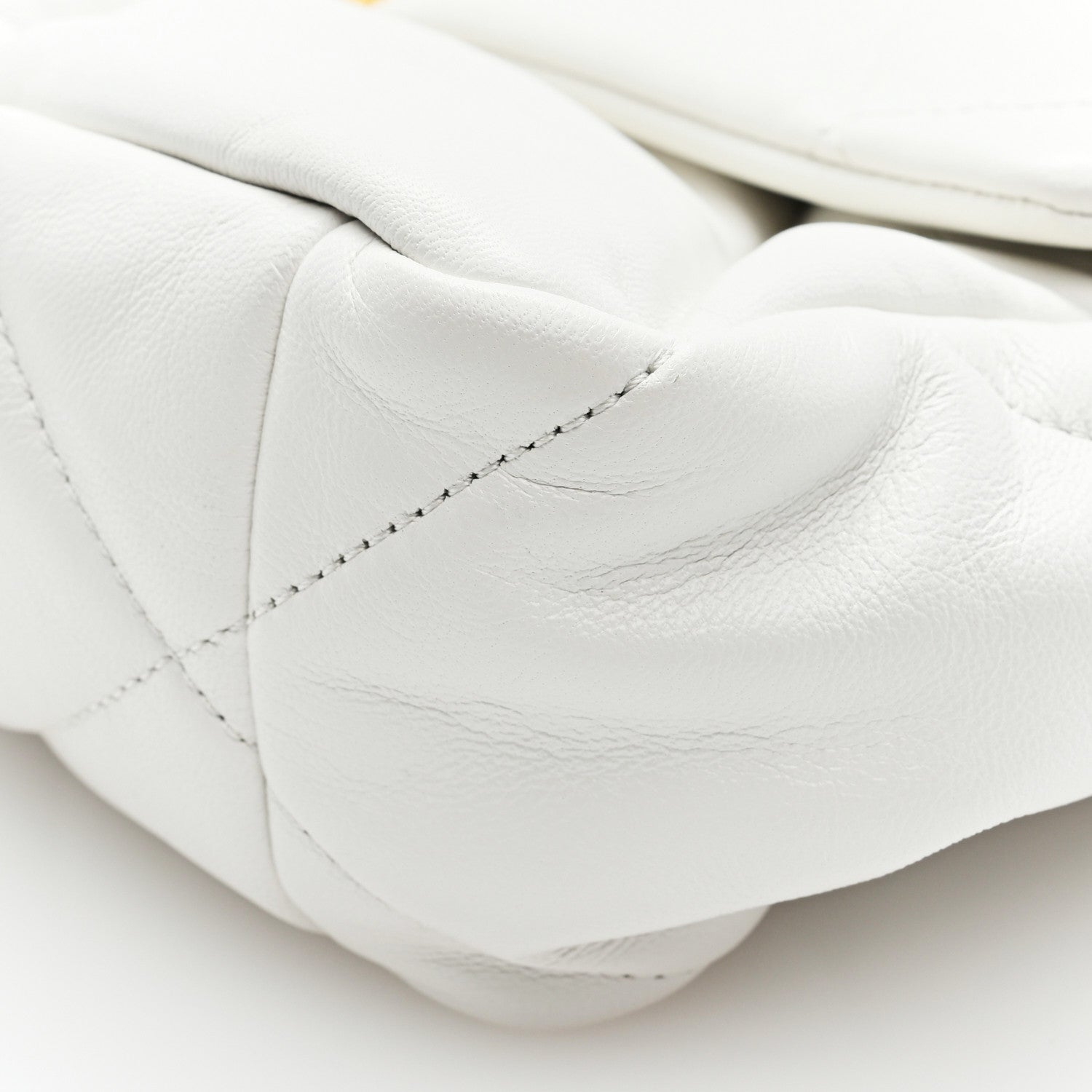 Chanel Goatskin Quilted Large Chanel 19 Flap White 10 of 10