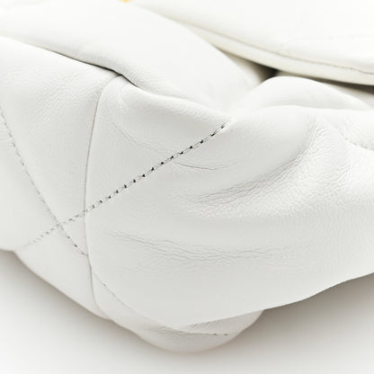 Chanel Goatskin Quilted Large Chanel 19 Flap White 10 of 10