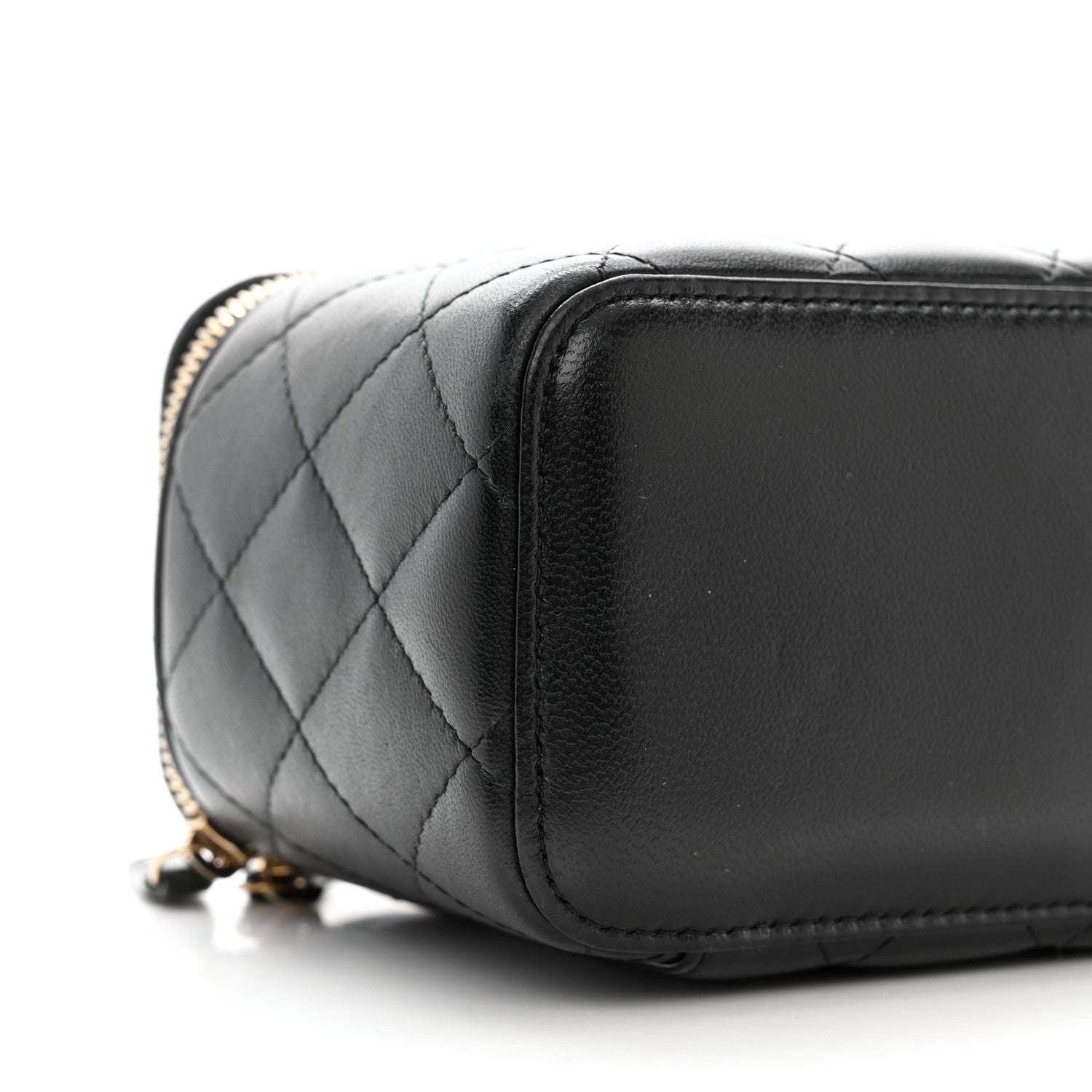 Chanel Lambskin Quilted Small Vanity Case With Chain Black 9 of 11
