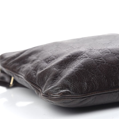 Gucci Guccissima Small Flat Messenger Bag Dark Brown 8 of 12