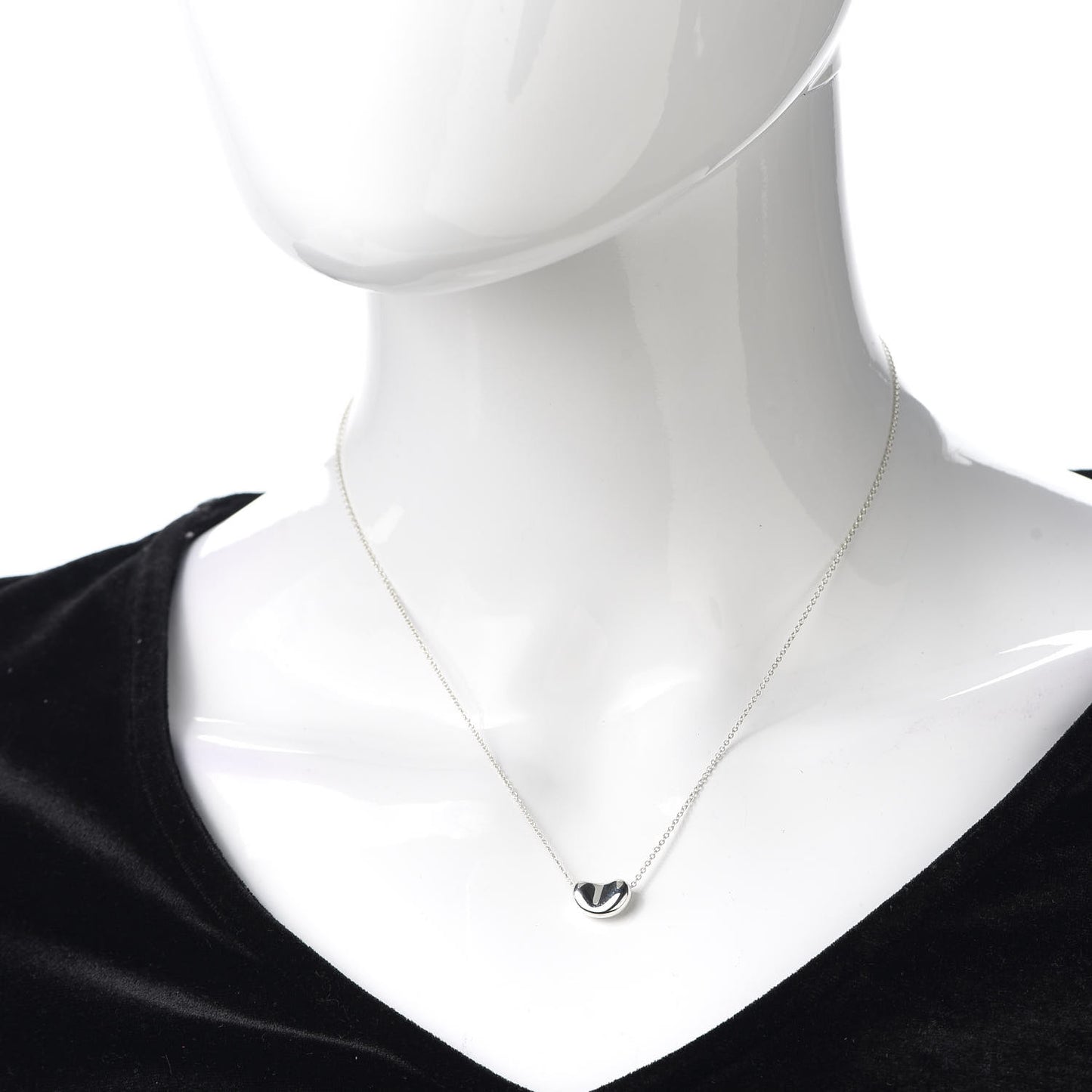 Sterling Silver 12mm Elsa Peretti Bean Pendant Necklace