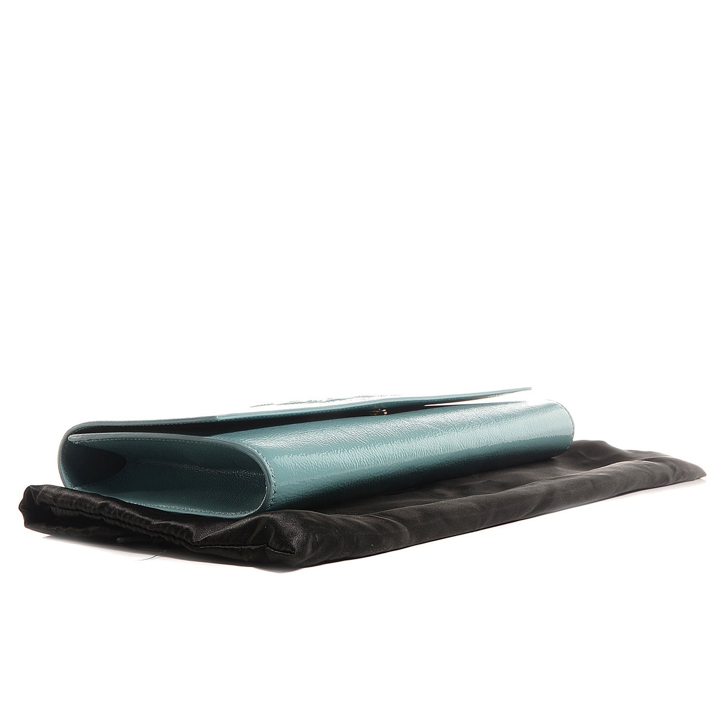 Textured Patent Large Belle De Jour Clutch Light Green