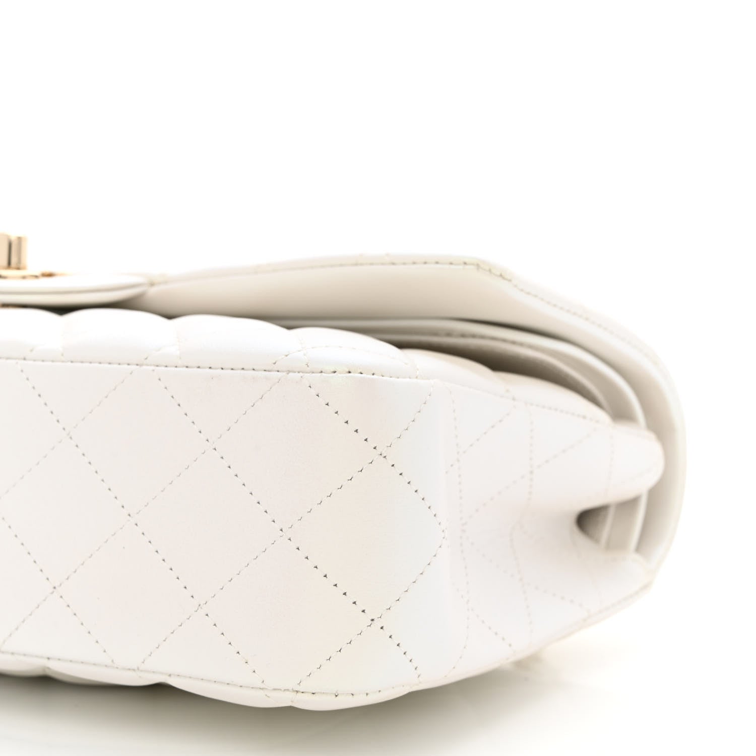 Chanel Iridescent Calfskin Quilted Medium Double Flap White 10 of 13