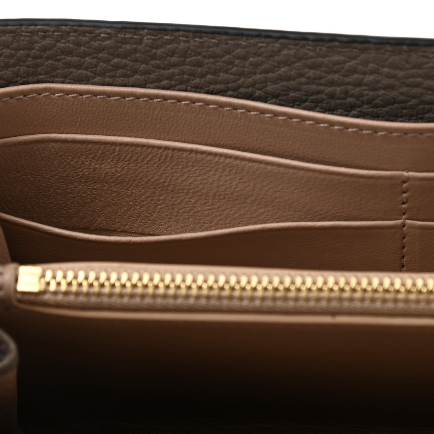 Grained Lambskin Drew Long Wallet with Flap Motty Grey