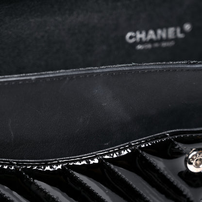 Chanel Patent Chevron Quilted Jumbo Double Flap Black 15 of 18