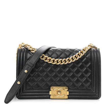 Chanel Lambskin Quilted Medium Boy Flap Black 1 of 11
