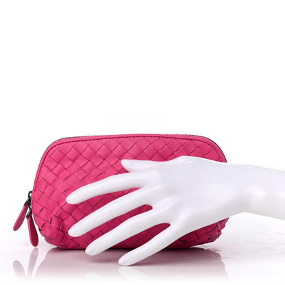 Bottega Veneta Nappa Intrecciato Cosmetic Pouch Rosa Shock 2 of 8