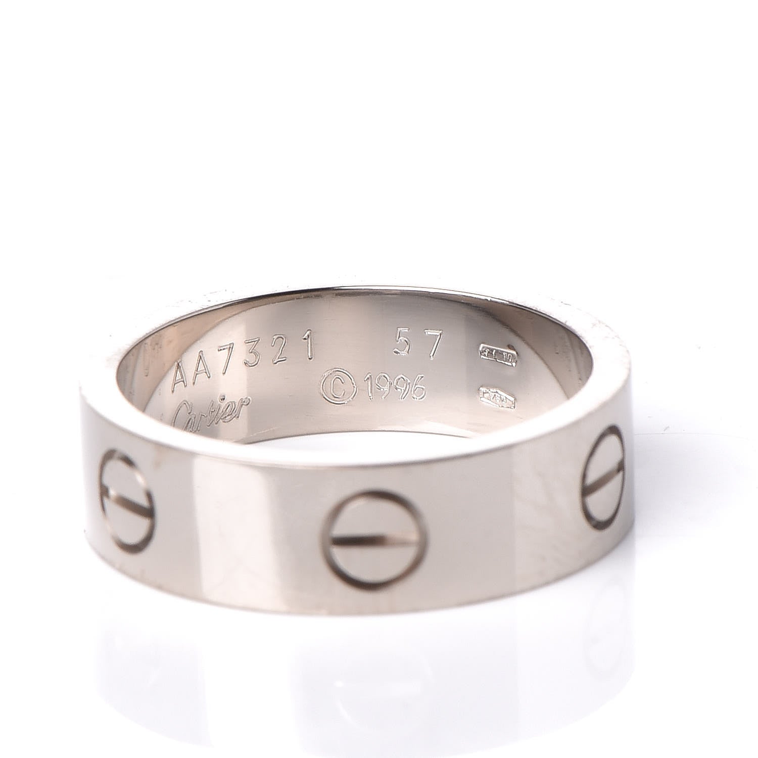 Cartier 18K White Gold 5.5mm LOVE Ring 57 8 5 of 5