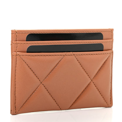 Chanel Lambskin Quilted Chanel 19 Card Holder Brown 3 of 8