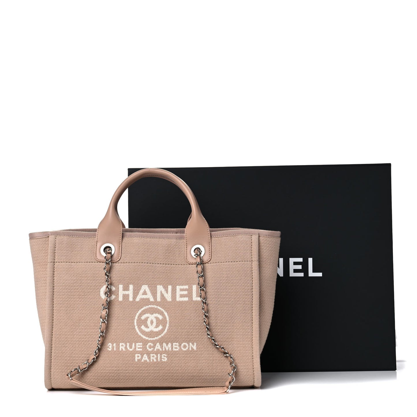 Mixed Fibers Small Deauville Tote Beige