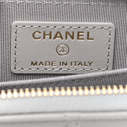 Chanel Caviar Quilted Zip Coin Purse Grey 6 of 8