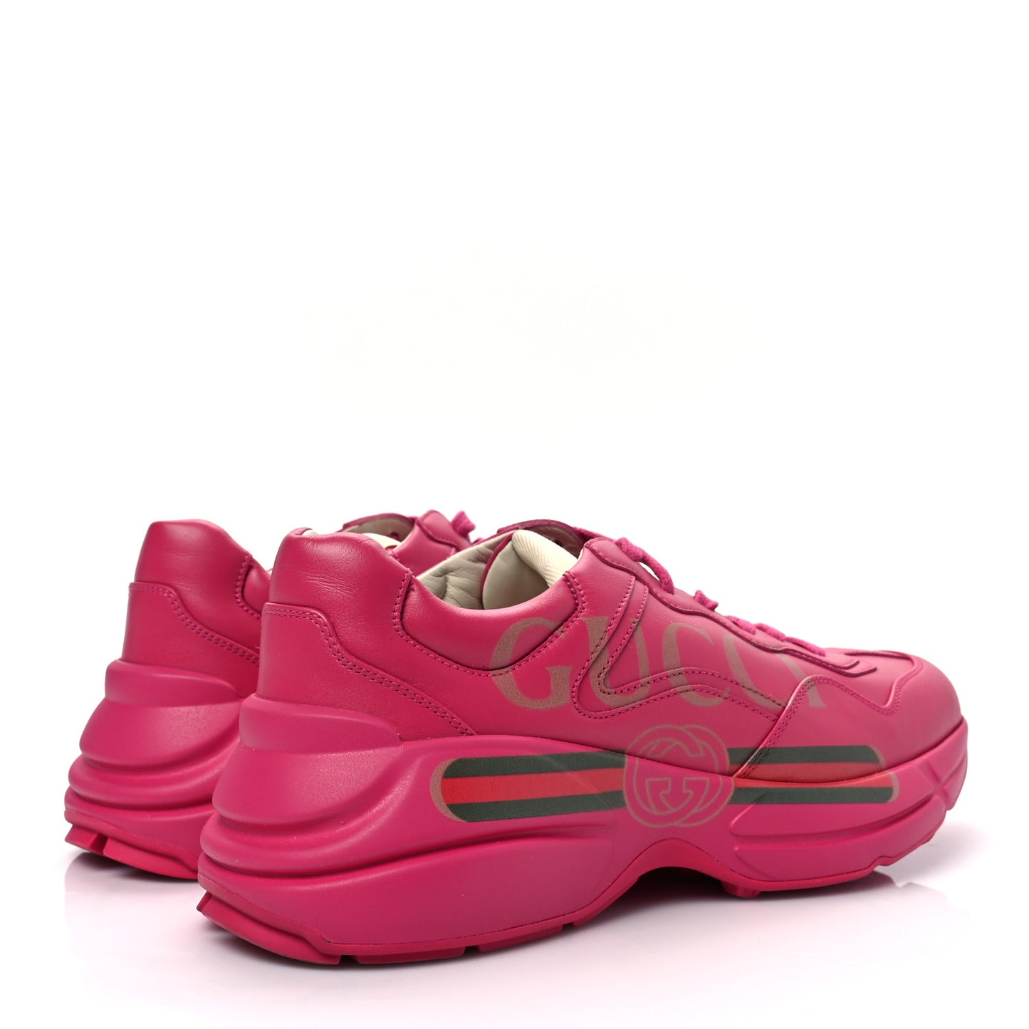 Calfskin Logo Womens Rhyton Sneakers 40 Box Pink