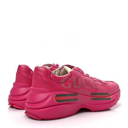 Gucci Calfskin Logo Womens Rhyton Sneakers 40 Box Pink 4 of 6