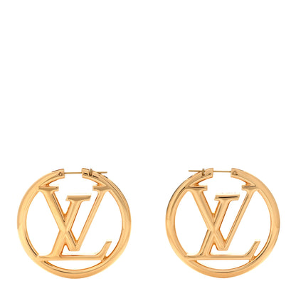 Louis Vuitton Metal Louise Hoop Earrings Gold 1 of 5