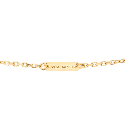 Van Cleef & Arpels 18K Yellow Gold Mother of Pearl Sweet Alhambra Pendant Necklace 6 of 8