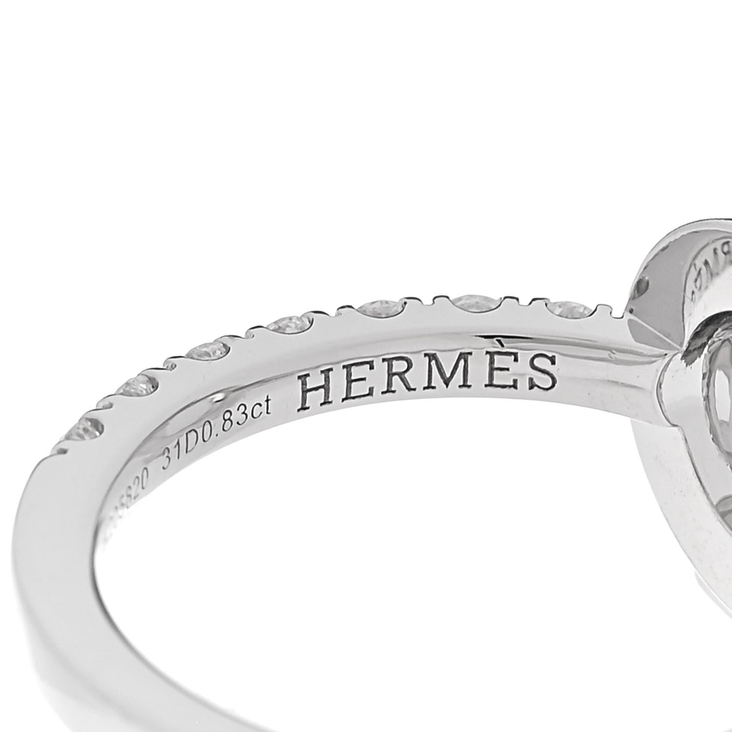 Hermes 18K White Gold Diamond Finesse Ring 53 6.25 4 of 4