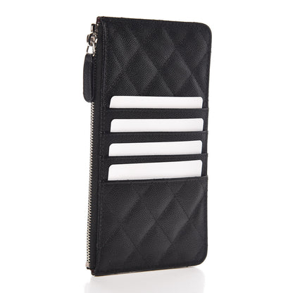 Chanel Caviar Quilted Classic Flat Wallet Pouch Black 3 of 8