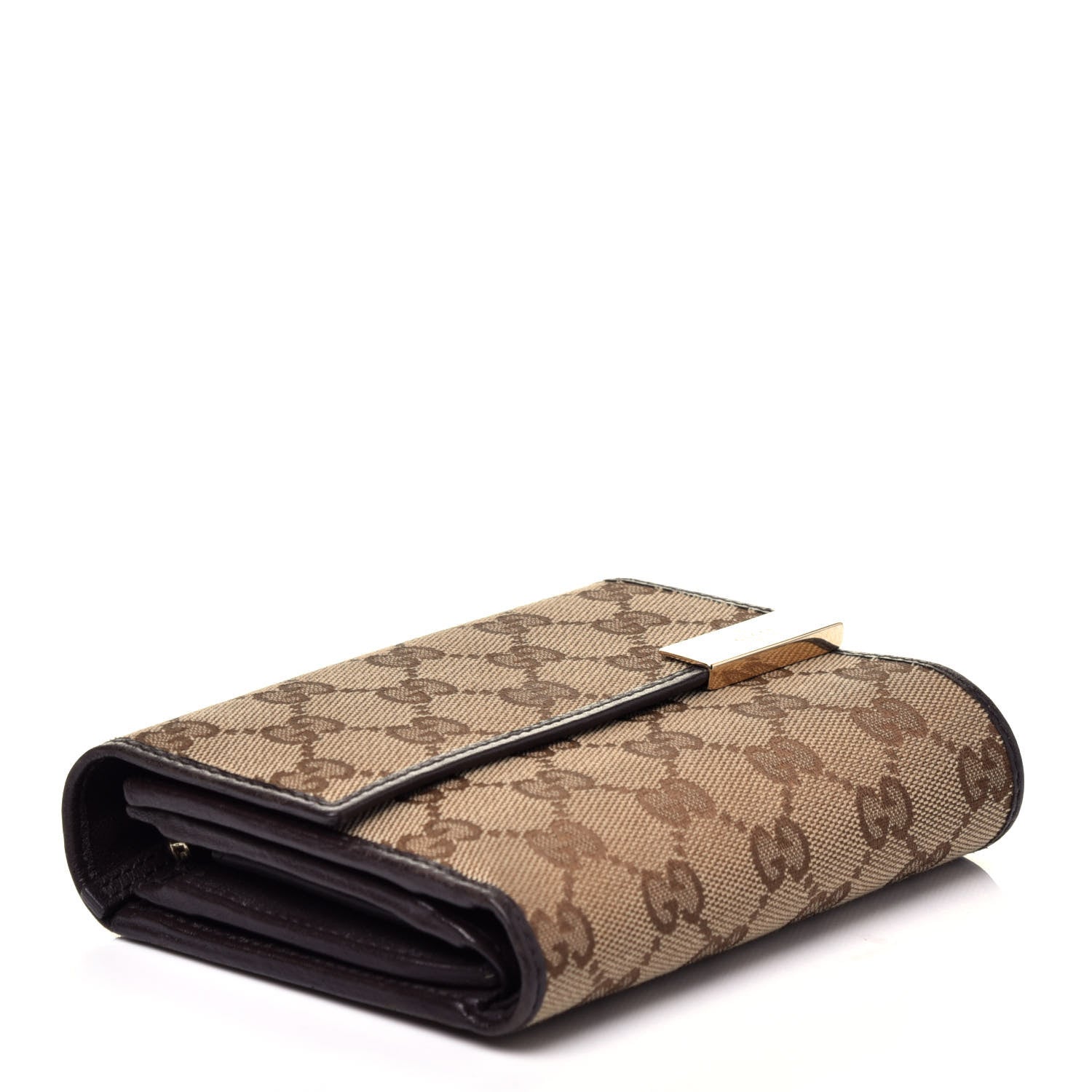Gucci Monogram Margaux Calfskin Dice Compact Trademark Wallet Beige Ebony Cocoa 4 of 7