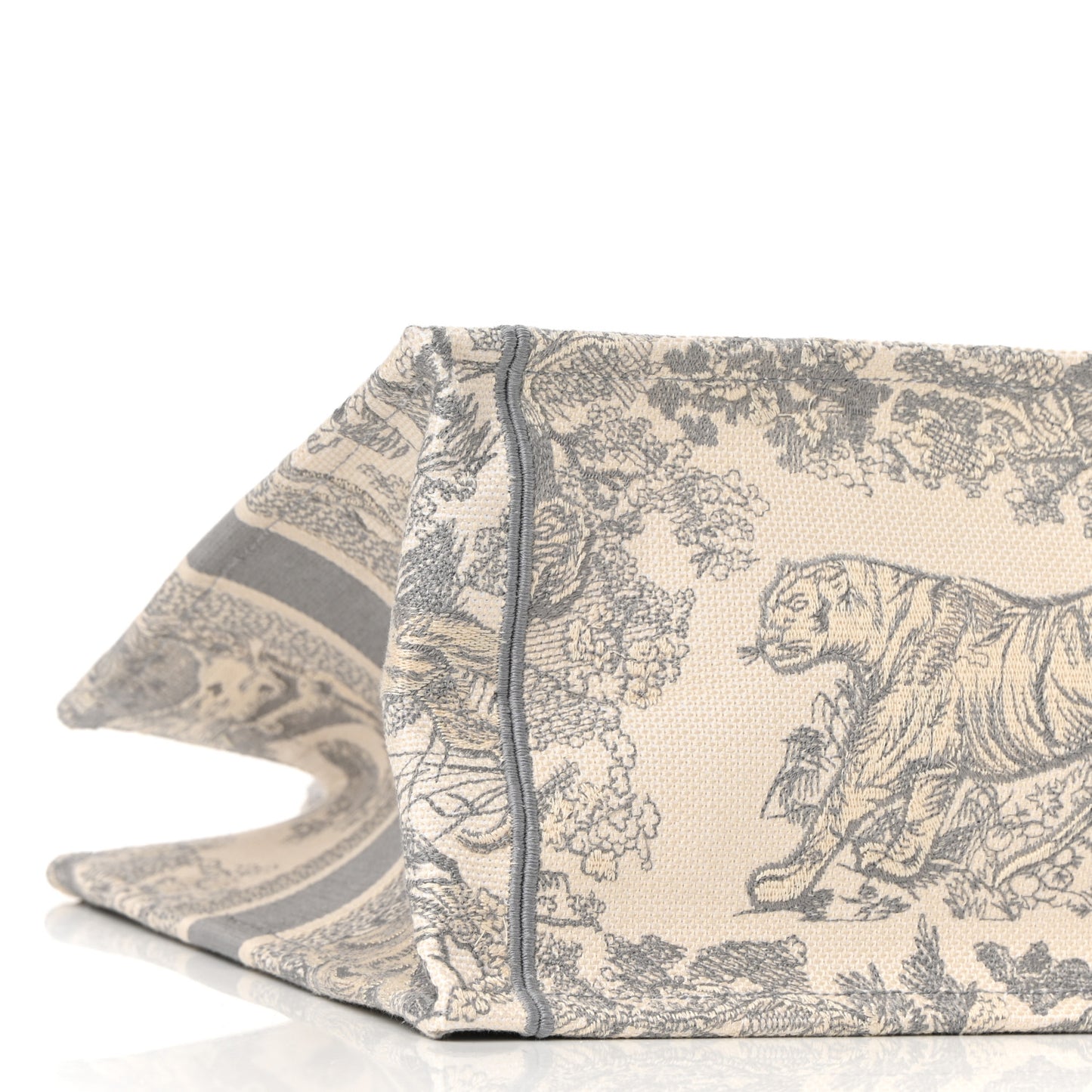 Canvas Embroidered Medium Dioriviera Toile De Jouy Book Tote Gray