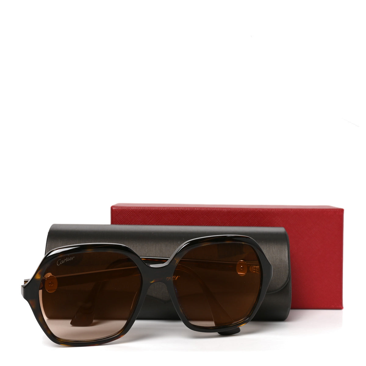 Cartier Acetate Geometric Sunglasses CT0470S Tortoise 6 of 6