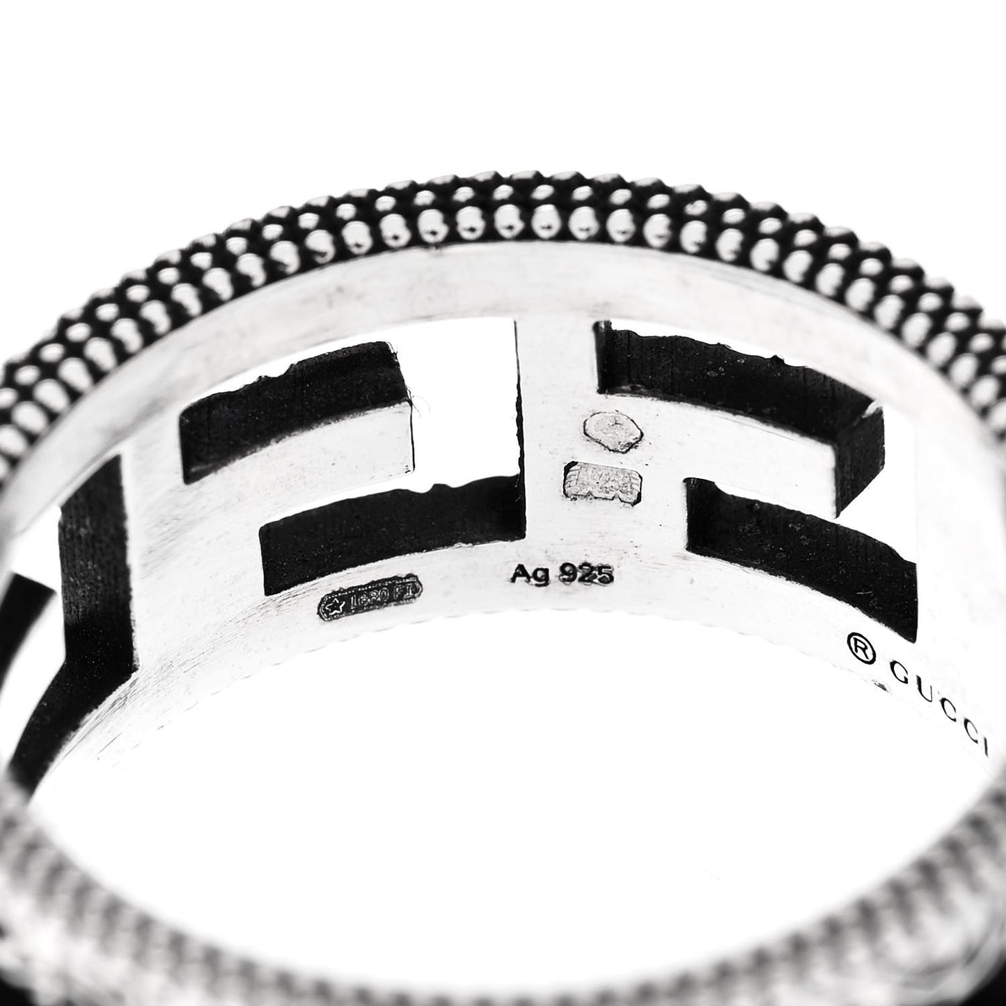 Sterling Silver Wide Square G Band Ring 63 10.5