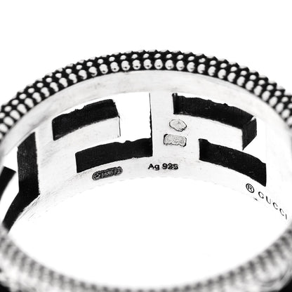 Gucci Sterling Silver Wide Square G Band Ring 63 10.5 5 of 6