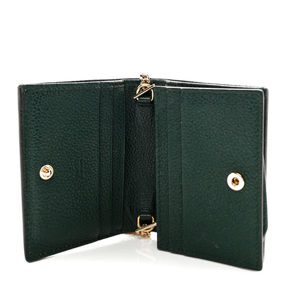 Gucci Grainy Calfskin Zumi Chain Card Case Wallet Vintage Green 5 of 11