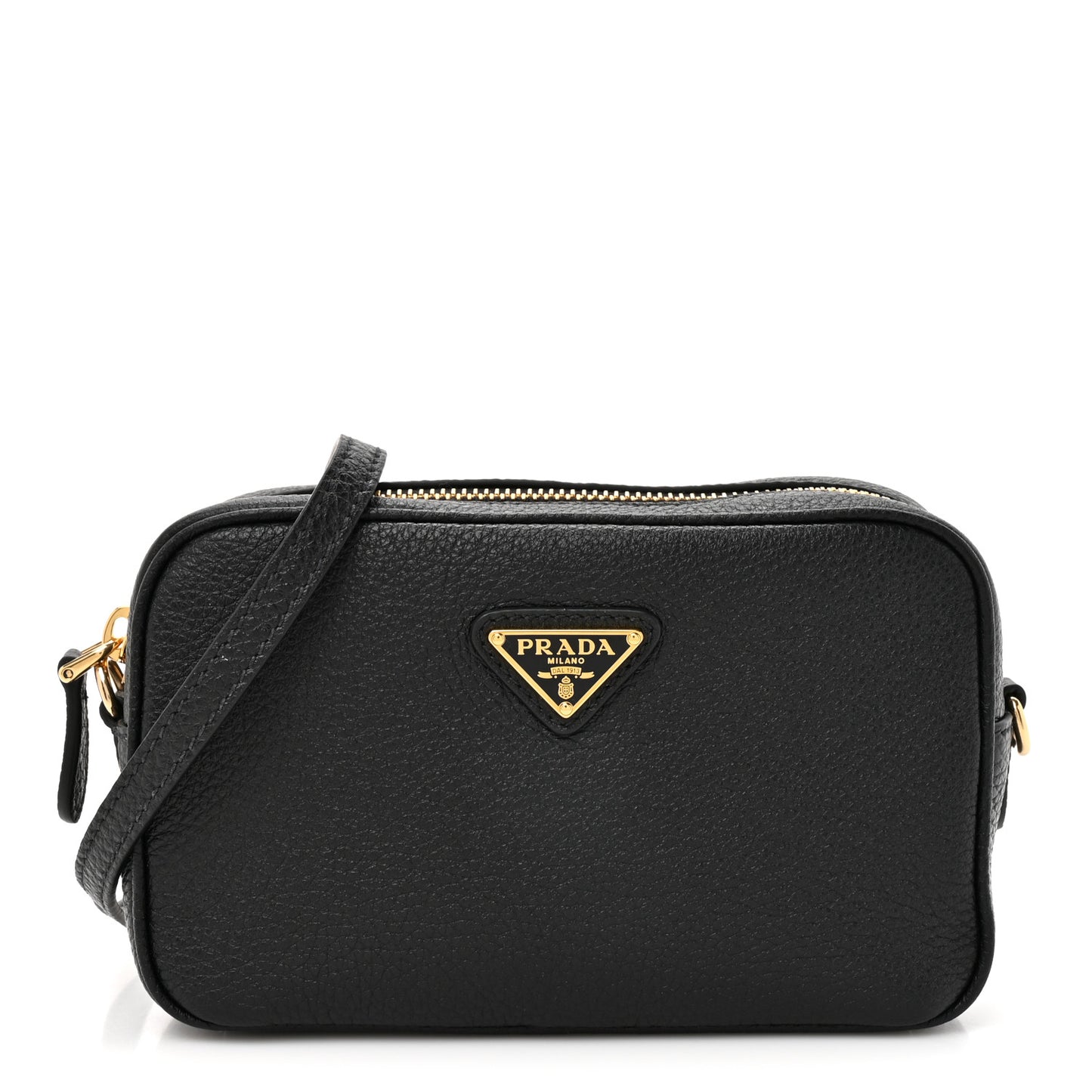 Vitello Daino Mini Crossbody Bag Black
