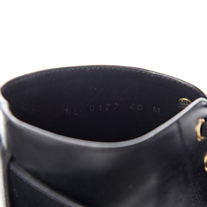 Louis Vuitton Calfskin Wonderland Ranger Boots 40 Black 9 of 16
