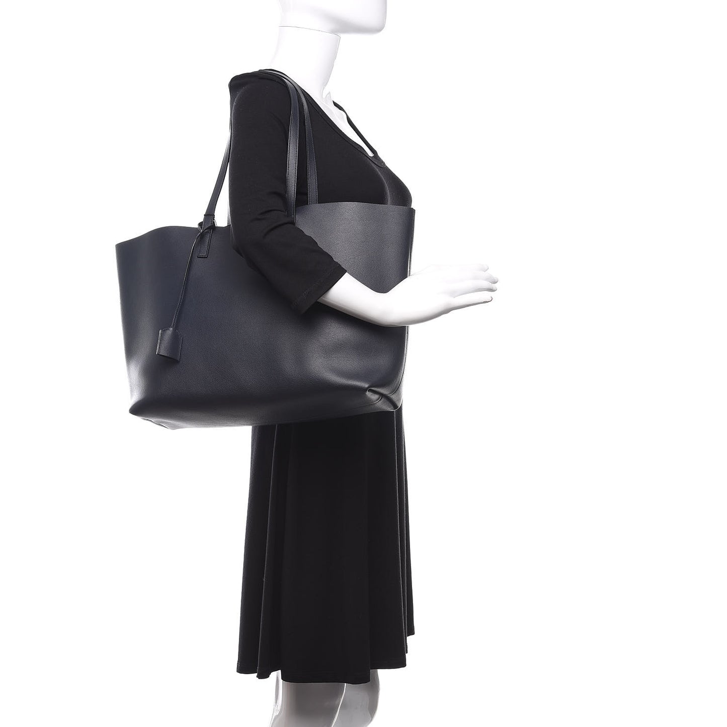 Calfskin Large Shopping Tote Deep Marine