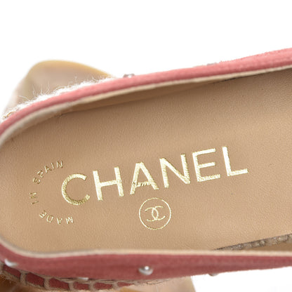 Chanel Suede Pearl CC Espadrilles 38 Pink 8 of 10