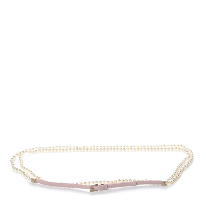 Chanel Pearl Lambskin CC Double Strand Belt 85 34 Pink 1 of 8