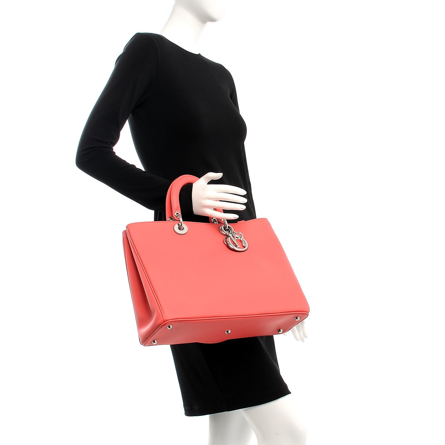 Christian Dior Smooth Calfskin Large Diorissimo Tote Light Coral 3 of 12