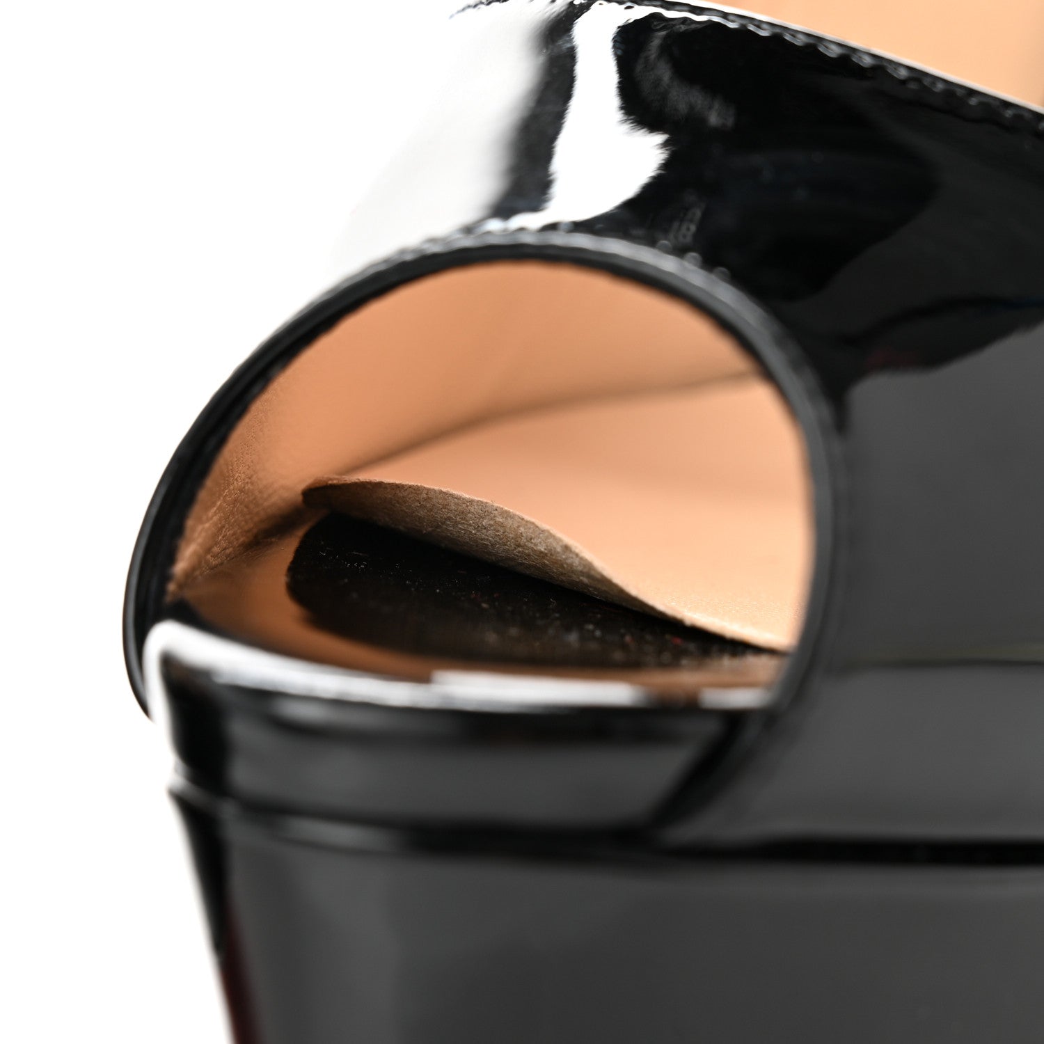 Christian Louboutin Patent Lady Peep Sling 150 Pumps 39 Black 8 of 9