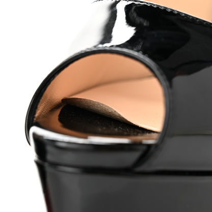 Christian Louboutin Patent Lady Peep Sling 150 Pumps 39 Black 8 of 9