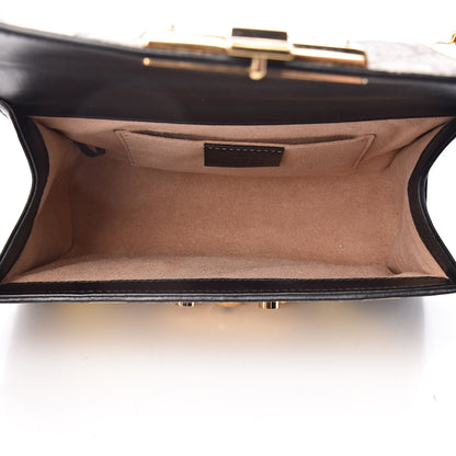 Gucci Calfskin GG Supreme Monogram Small Padlock Shoulder Bag Black Gold 14 of 19
