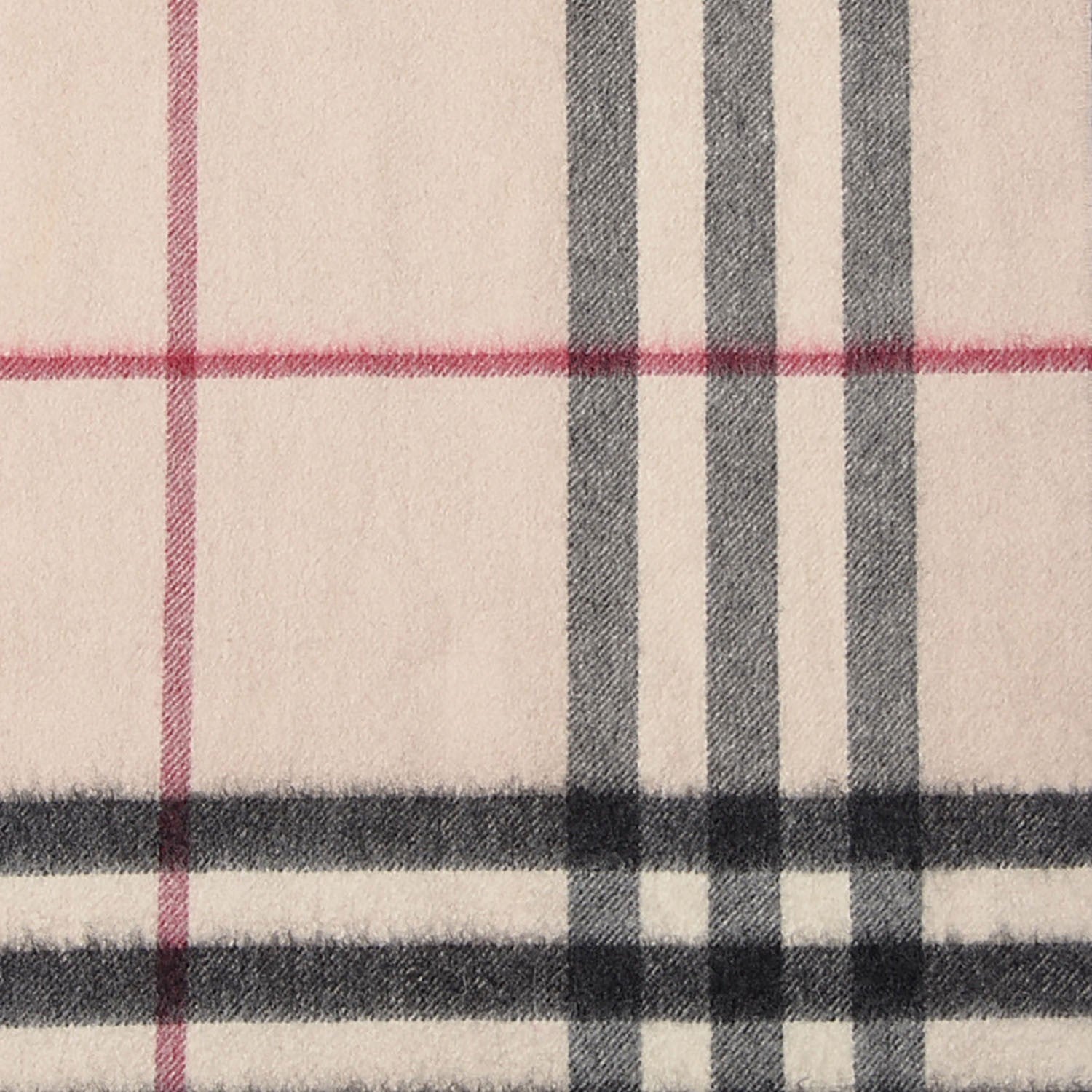 Burberry Cashmere Giant Check Fringe Scarf Ivory 4 of 5