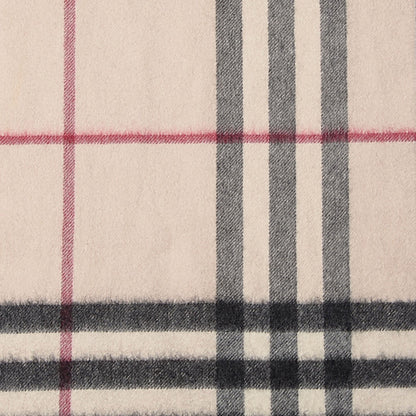Burberry Cashmere Giant Check Fringe Scarf Ivory 4 of 5