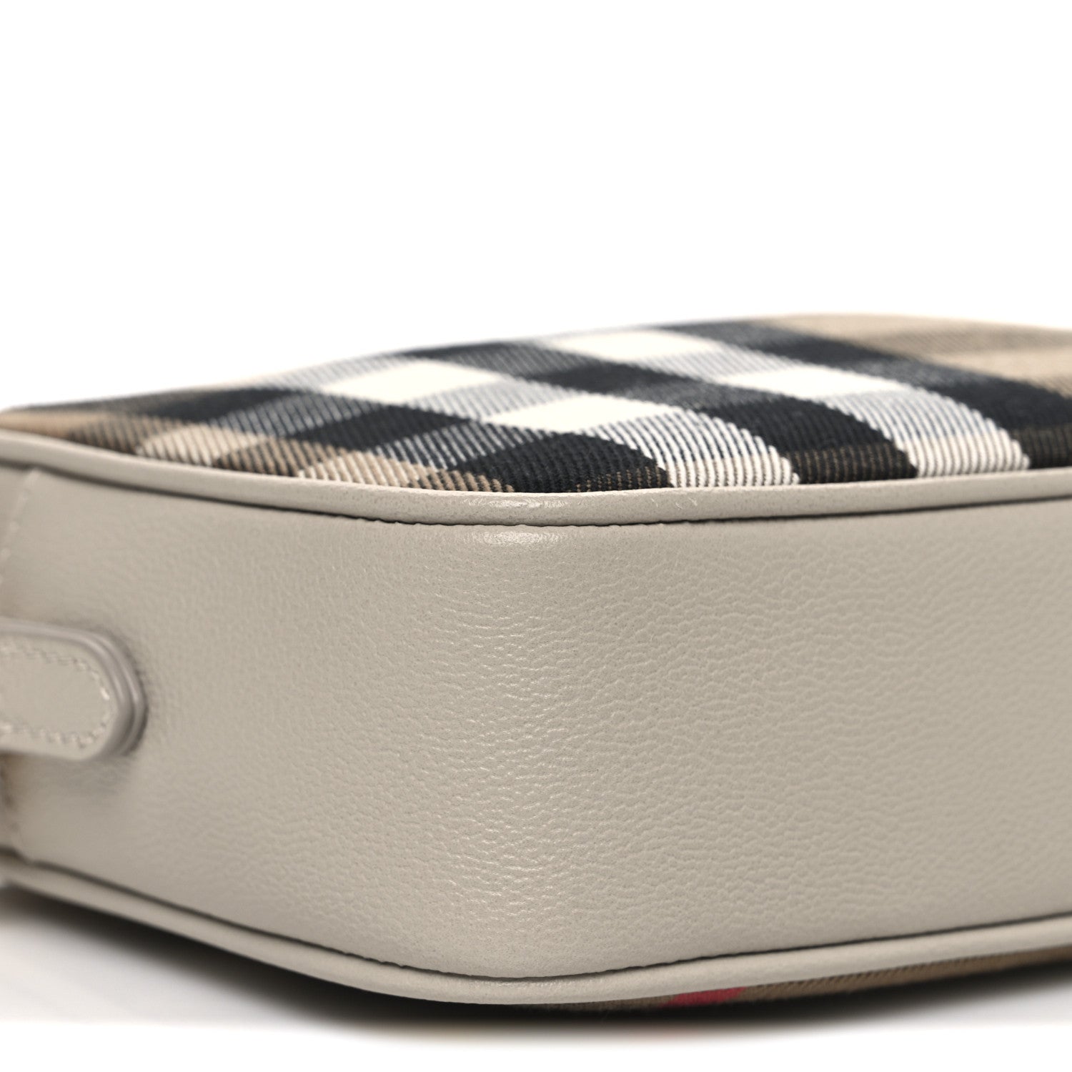 Burberry Giant Check Calfskin Small Camera Bag Limestone 10 of 11